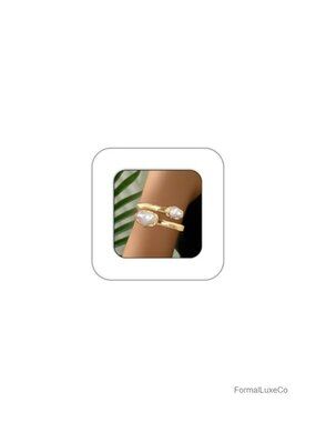 Chunky Gold Pearl Arm Cuff Upper Arm Bracelet Minimalist
